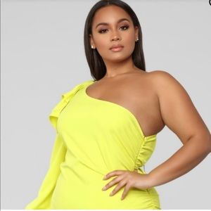 Fashion Nova 2X one shoulder dress SUPER CHIC NWT